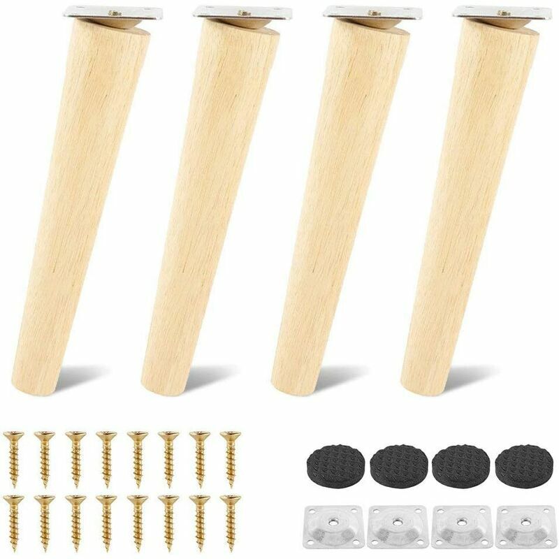 4 Pezzi Gambe del Divano in Legno, Gambe del