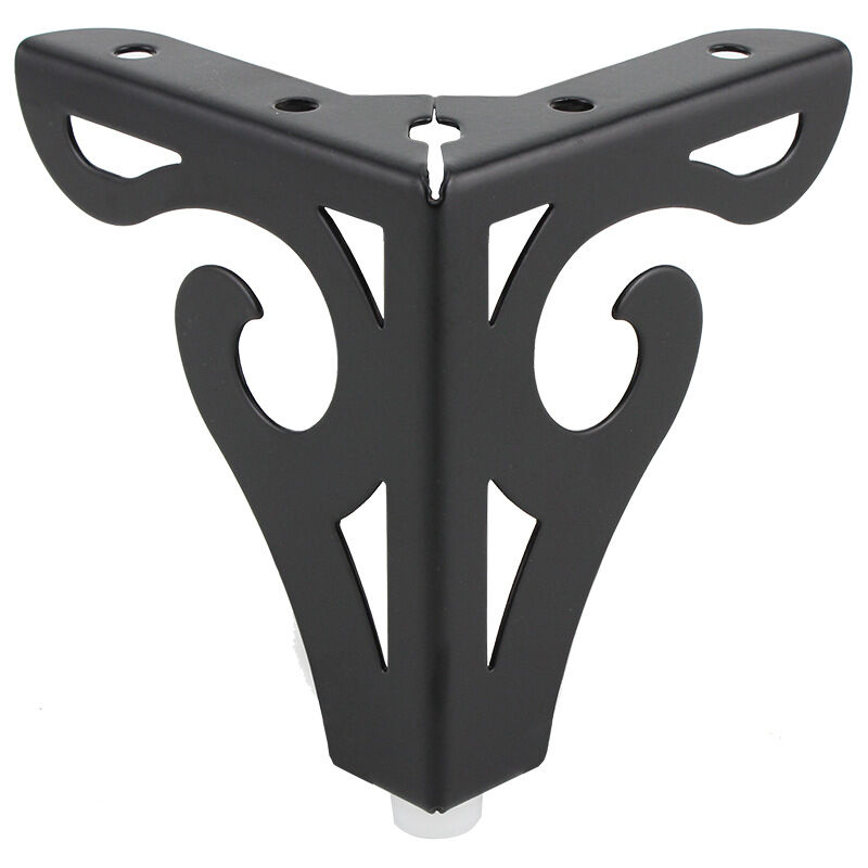 Set di 4 gambe per mobili moderne in metallo nero