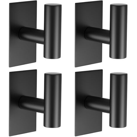4 pezzi ganci da asciugamano per bagni,cappotto,accappatoio,ganci a parete, asciugamano, accappatoio, portabicchieri per camera da letto, cucina, nero