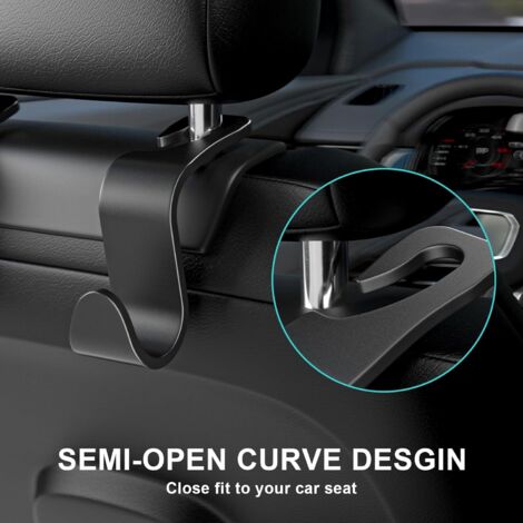 4 pezzi ganci per schienale sedile auto accessori interni auto gancio in plastica nera gancio per borse, borse della spesa, vestiti, cassetta degli attrezzi portatile