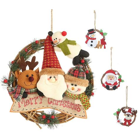 4 pezzi Ghirlanda di Natale Ghirlanda di Natale per l'albero di Natale della porta
