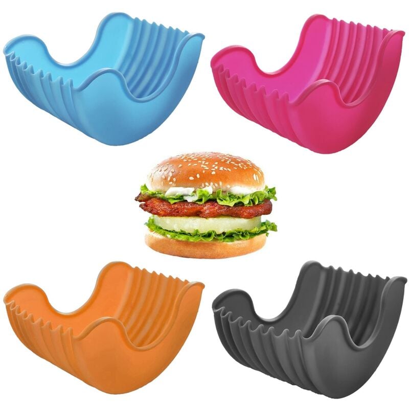 4 pezzi Hamburger Silicone Burger Box Fisso