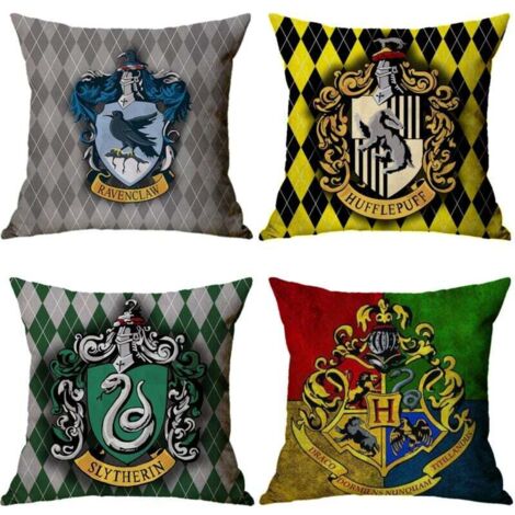 4 pezzi Harry Potter Calice di fuoco federa per cuscino in lino con stampa federa per cuscino per divano letto decorazione casa 45x45 cm