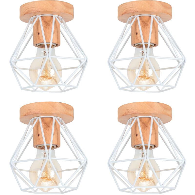 4 Pezzi Lampada da Soffitto Interno Industriale