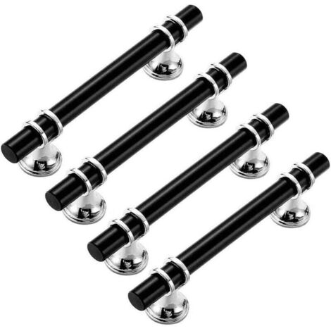 4 pezzi Maniglia per mobili, maniglie per mobili da cucina nere, maniglia per porta, mobili da cucina in lega di alluminio, per mobili da camera da letto, cassetti e armadietti (96 mm)