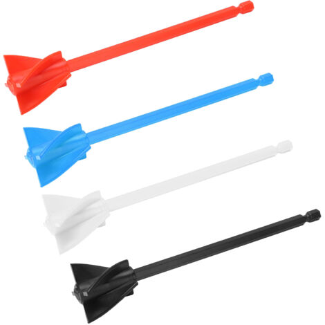 4 pezzi palette per miscelatore in resina miscelazione uniforme e forte 5 lame attacco per trapano per vernice riutilizzabile nero rosso bianco blu