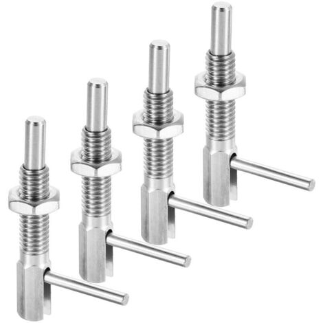4 pezzi Perno a immersione retrattile indicizzabile, perno a molla in acciaio inox M6 L, blocco a molla telescopico con dado per macchinari e cantieristica navale