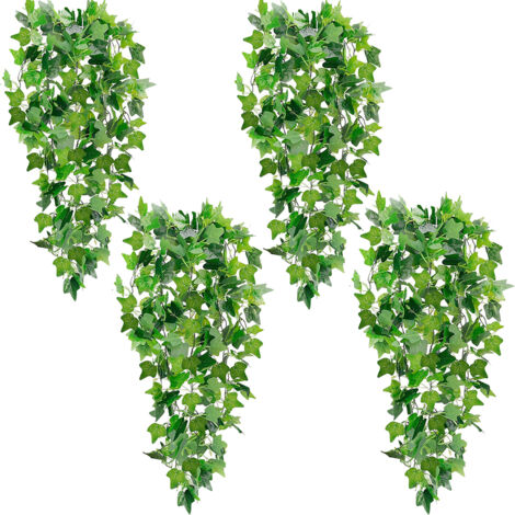 4 Pezzi Pianta Pendenti Artificiali, 110cm Simulazione Pianta Appesa Pianta Finta Cadente per matrimoni, giardini, corridoi, decorazioni murali - Edera