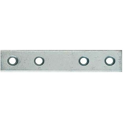 4 PEZZI - PIASTRINA DI GIUNZIONE A 4 FORI PER MOBILI 100x15MM - IN ACCIAIO ZINCATO