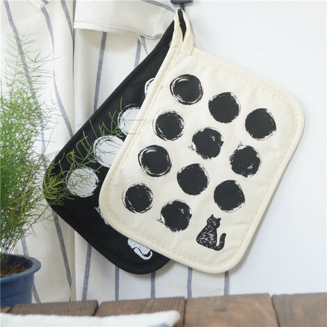 grigio 23 x 18 cm antiscivolo Set di 2 presine in cotone da appendere per cucinare lavabili e accessori da cucina 