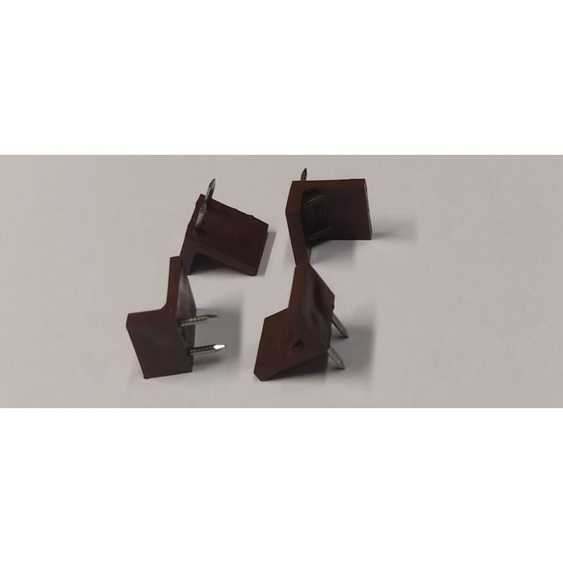 Image of 4 pezzi - supporti reggipiano a poltroncina 21x17x13MM - con due chiodi - in plastica marrone