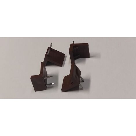 4 PEZZI - SUPPORTI REGGIPIANO A POLTRONCINA 21x17x13MM - CON DUE CHIODI - IN PLASTICA MARRONE