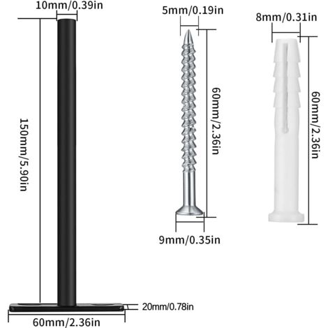 4 pezzi Supporto per mensola galleggiante invisibile, staffa per mensola nascosta, supporto per vassoio galleggiante in legno nascosto da parete per mensola galleggiante/tablet (15,4x6 cm)