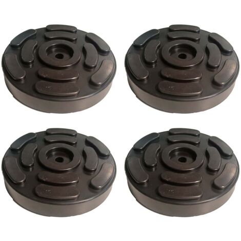 4 Pezzi Tamponi a Cuffia in Gomma Tondo 140x27mm Con Foro Centrale Per Ponte Sollevatore Ravaglioli OMCN