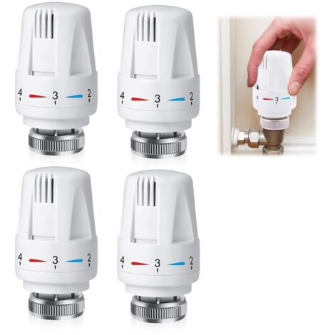 4 pezzi Valvola termostatica per radiatore, M30x1.5 Valvola termostatica per radiatore Testa di ricambio per valvola termostatica per casa e ufficio