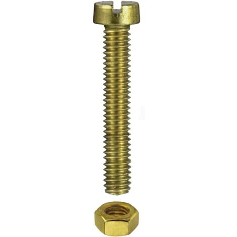 4 PEZZI - VITE METRICA IN OTTONE CON TESTA CILINDRICA  + DADO 6X20MM