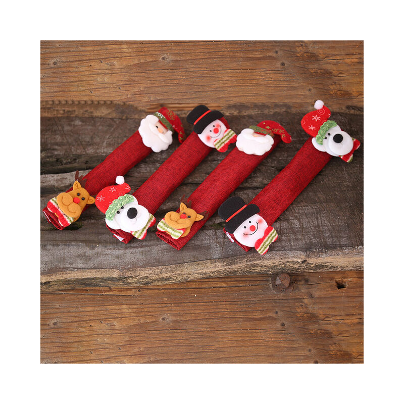 4 pezzi/set natale maniglia della porta guanto