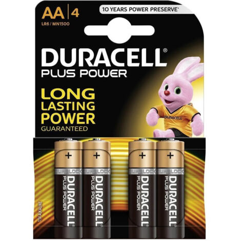 4 Pib Stilo Duracell Alkaline Plus Power Aa Stilo 1.5v Mn1500