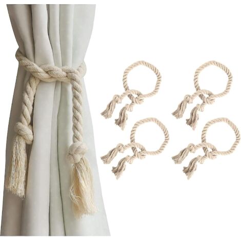 4 Pice1.790cm Boucle  Tricot Rideau Corde,tresses  La Main Corde Dembrasses, Embrasses De Coton  Tricoter  La Main, Avec Frange, Pour La Dcoratio