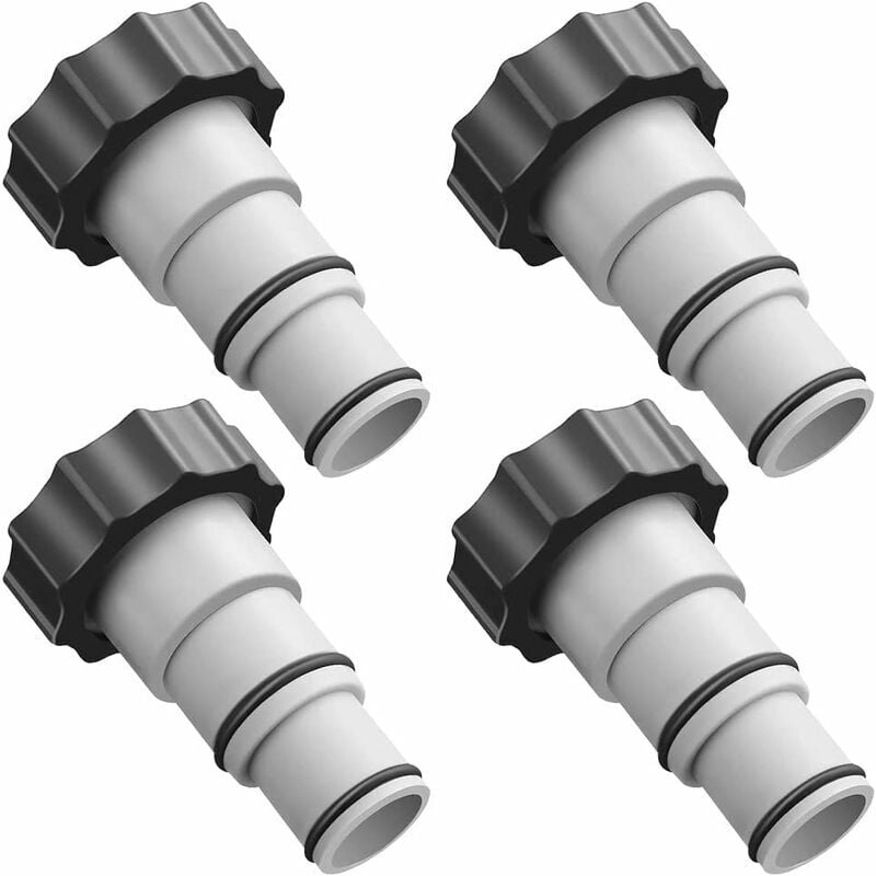 4 Pièces Adaptateur de Tuyau de Piscine, Raccord Piscine, Intex Piscine Adaptateur, Adaptateur de Tuyau de Rechange pour Pompes avec Filetage