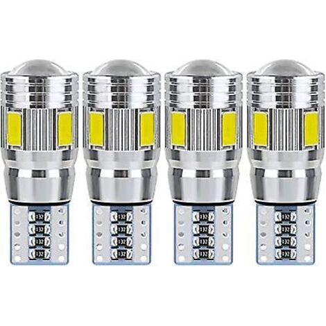 4 Pices , Ampoule T10 W5w Led Plafonnier Voiture Led Interieur Veilleuse Led Voiture Convient Pour Les Feux De Plaque D'immatriculation, Les Feux