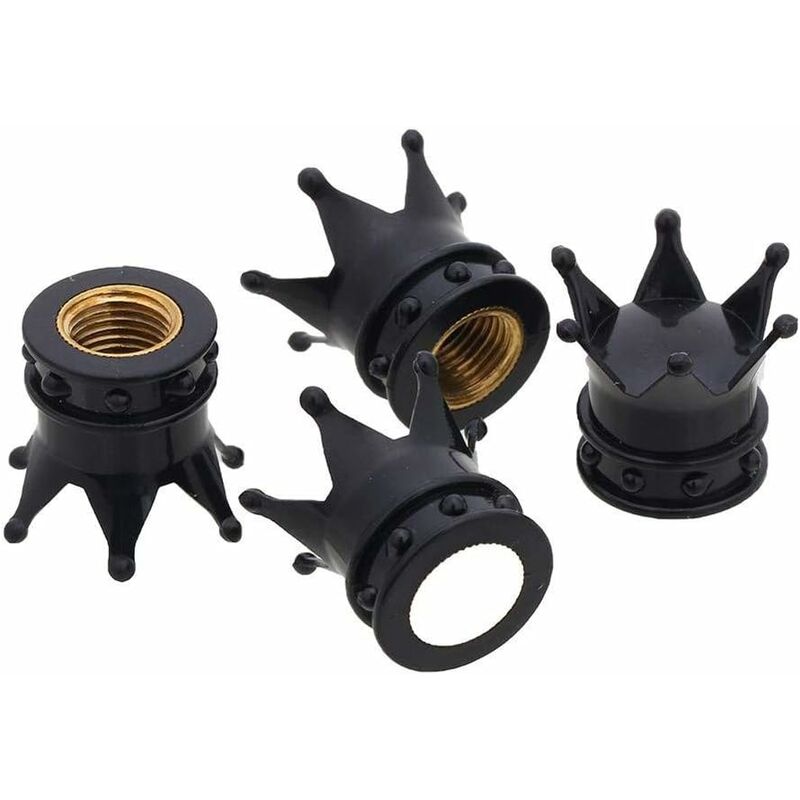 Starlight - 4 Pièces Bouchons de Valve Faits à la Main Cristal Strass Couronne avec Joint Bouchons de Valve de Pneu pour Vélo Moto Voiture Remorque