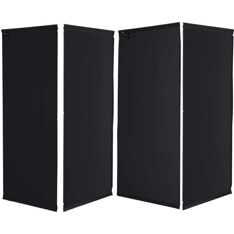 Couvre écran de remplacement 4 pièces 165 x 220 cm Couvre écran d'intimité de cloison Noir