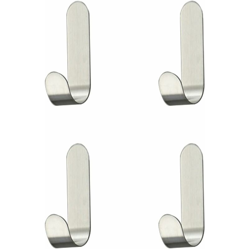 4 Pièces Crochet Adhésif en Acier Inoxydable,Crochets Auto-adhésif Crochet ,pour Serviette, clés, maison, cuisine, salle de bain, anti-rouille et