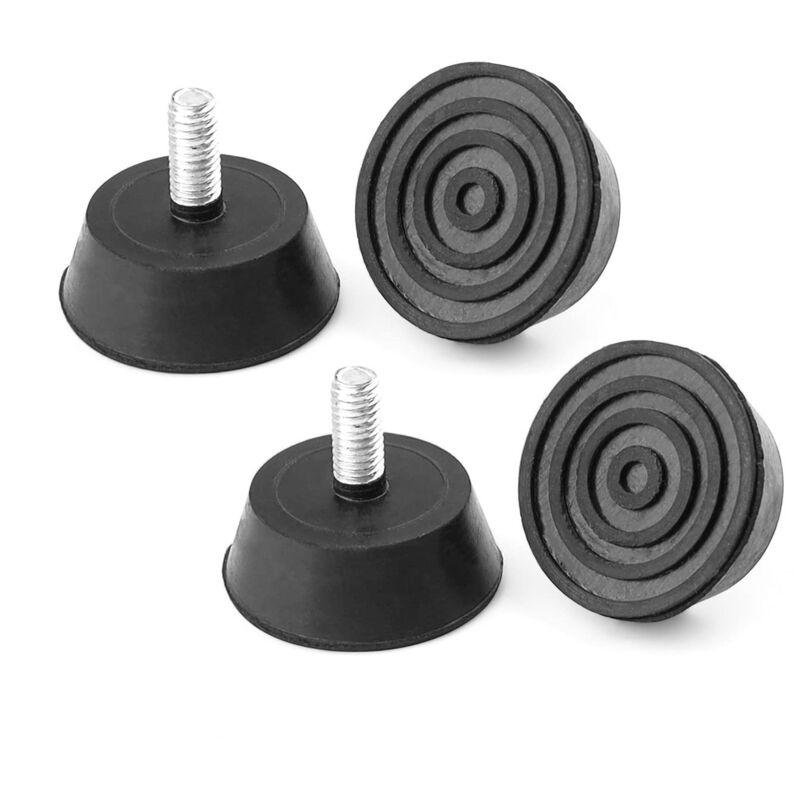 4 Pièces Pieds Réglables de Meubles, Base en Caoutchouc Pieds de Planche à Découper avec vis, Pieds Réglables en Hauteur Diamètre 32 mm, pour