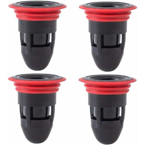 4 Piece Anti Odor Rubber Floor Drain Shower Drainer For Bathroom No Filter Suitable For Bathroom-Kitchen Pipe-Floor Leaks. (Black)