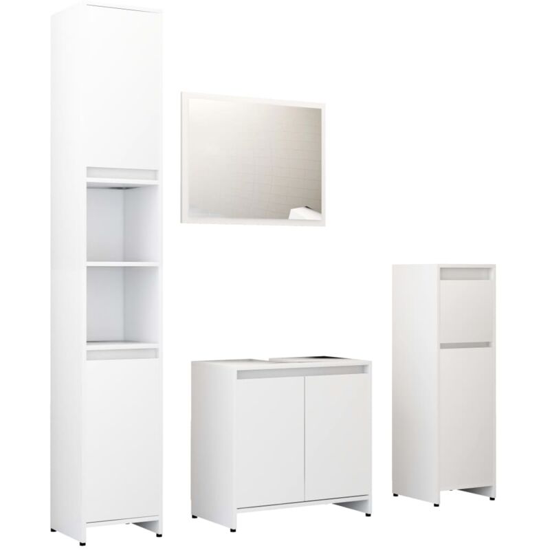 Vidaxl - 4 Piece Bathroom Furniture Set White Engineered Wood