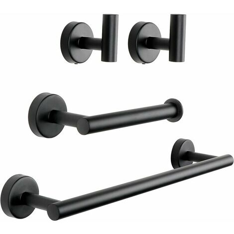 4 Piece Bathroom Hardware Set, Matte Black Bathroom