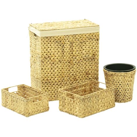 4 Piece Bathroom Set Water Hyacinth vidaXL