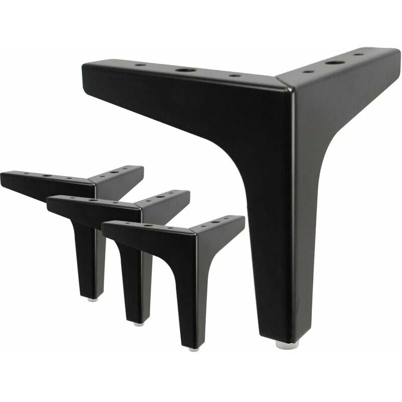 4 Piece Bed Legs, Metal Table Legs With Screws & Floor Protector For diy Furniture Sofa Armchair Sofa Chair 7 Inch Black