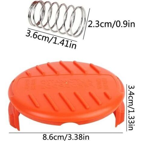 4 Pièce Capuchon de Bobine Tondeuse,Capuchon de Bobine,Tondeuse Capuchon de Bobine Ressorts,Couvercle de Bobine pour Coupe Bordures,pour tondeuses à gazon Black Decker, RC-100-P
