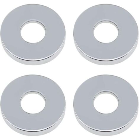 4-Piece Chrome Shower Mixer Tap Rosette, Hinged Rosette, Ø 26mm (3/4") Stainless Steel, Low Flat Plumbing Rosette for Kitchen and Bathroom