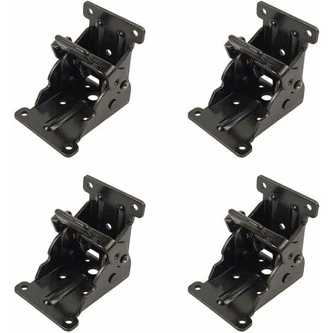 4 Piece Folding Self-Locking Hinges, Kitchen Cabinet Folding Hinges, 90 Degree Sheet Steel Folding Leg Hinges, Locking Telescopic Table Folding Shelf Bracket