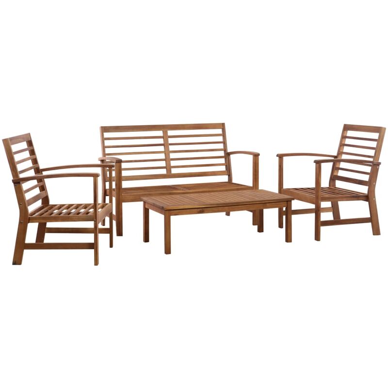 4 Piece Garden Lounge Set Solid Acacia Wood Vidaxl