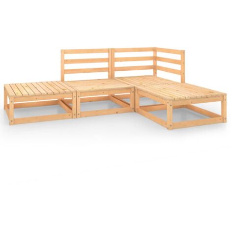 4 Piece Garden Lounge Set Solid Wood Pine vidaXL