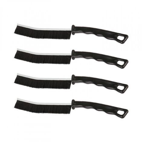 4-Piece Gutter Cleaning Brush Set, Bathroom Cleaning Brush, Tile Grout Brush, Stiff Bristle Cleaning Brush for Window Grooves, Bathroom, Toilet, Kitchen