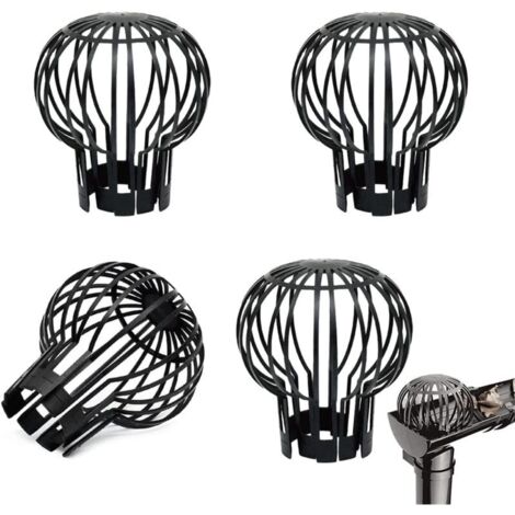 4-Piece Gutter Guard, Leaf Filter, Plastic Gutter Guard, Leaf Protector, Gutter Filter for Eaves, Ditch, and Drain, Black