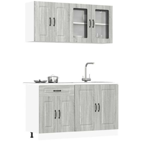 4 Piece Kitchen Cabinet Set Kalmar Grey Sonoma Engineered Wood vidaXL
