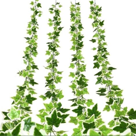 4 Pièce Lierre en SoieVertes Feuilles, Guirlandes de Lierre Artificiel, Plante de Lierre Artificielle, pour Le Bureau, la Cuisine, Le Jardin, la Décoration Murale du Parti de Mariage