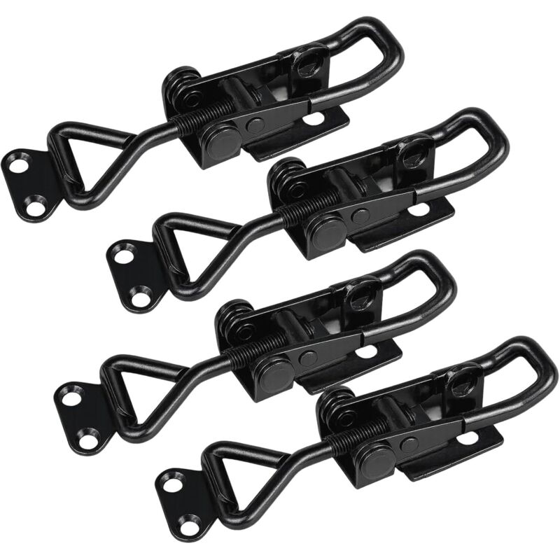 4 Pièce Loquet a Bascule, Loquet à bascule en Métal, Fermeture à Levier en Métal, Pince à Bascule Réglable - Pour Aux Armoires, Portes, Caisses,