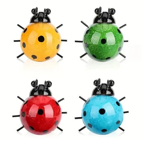 4-Piece Metal Ladybug Decoration Set, Metal Ladybug Wall Art, Metal Ladybugs, Wall Art for Garden, Lawn, Indoor Decoration, Outdoor Wall Sculptures