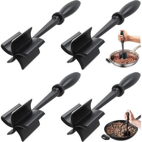 4-piece multi-functional meat grinder, for hamburgers, meat or fruit puree, black, practical kitchen accessory