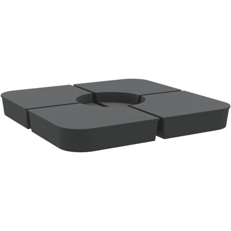 4 Piece Parasol Base Set for Cross Stand Parasol 100 kg PP vidaXL