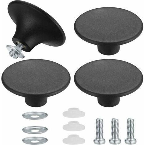 4-Piece Pot Lid Knobs, Pot Lid Knobs, Universal Kitchen Pot Handle in Durable Stainless Steel - Black