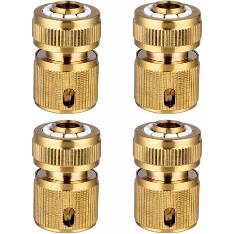 4 Pièce Raccords Rapide Tuyau d'arrosage en Laiton, Rapide Raccord Connecteurs pour Tuyau d’arrosage dans Le Jardin 1/2 Quick Connectors