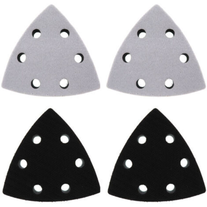 4-Piece Triangular Sander Pad Replacement, 90 x 90 x 90 mm Sander Pad Replacement, 6-Hole Triangle Sander Pad Replacement (Black)